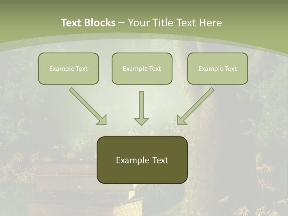 Zaczarowany Kwiat Zielony PowerPoint Template