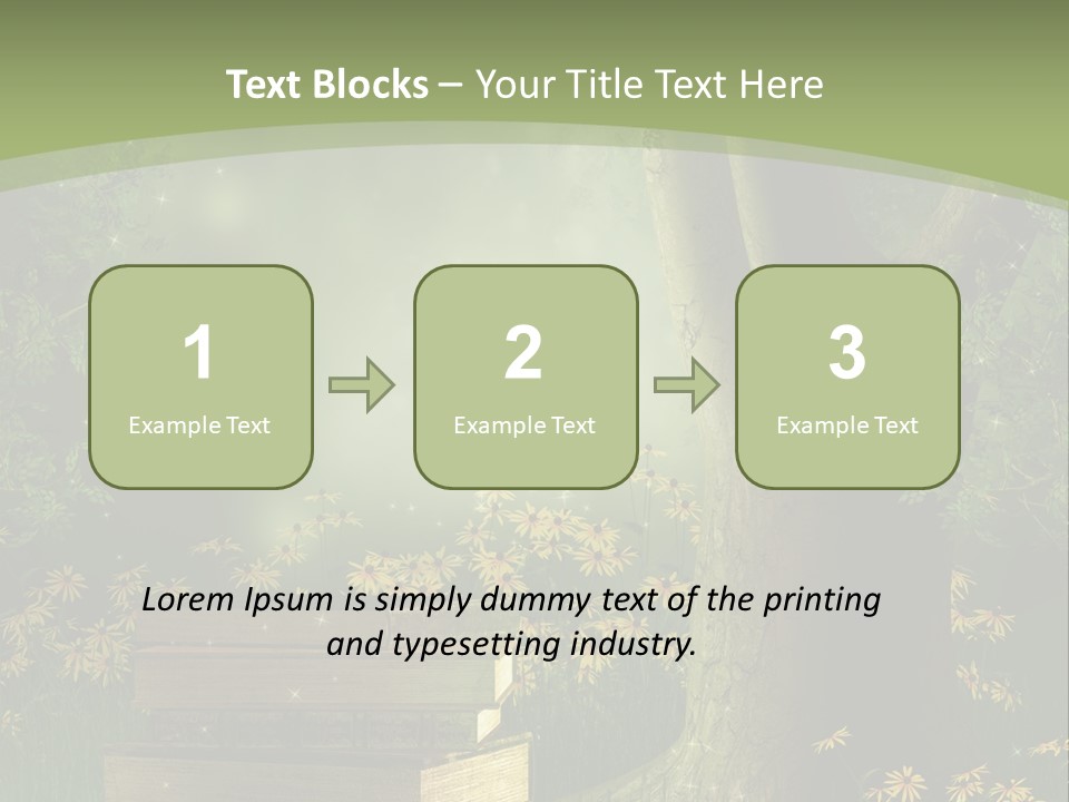 Zaczarowany Kwiat Zielony PowerPoint Template