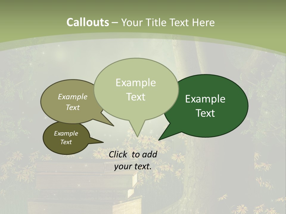 Zaczarowany Kwiat Zielony PowerPoint Template