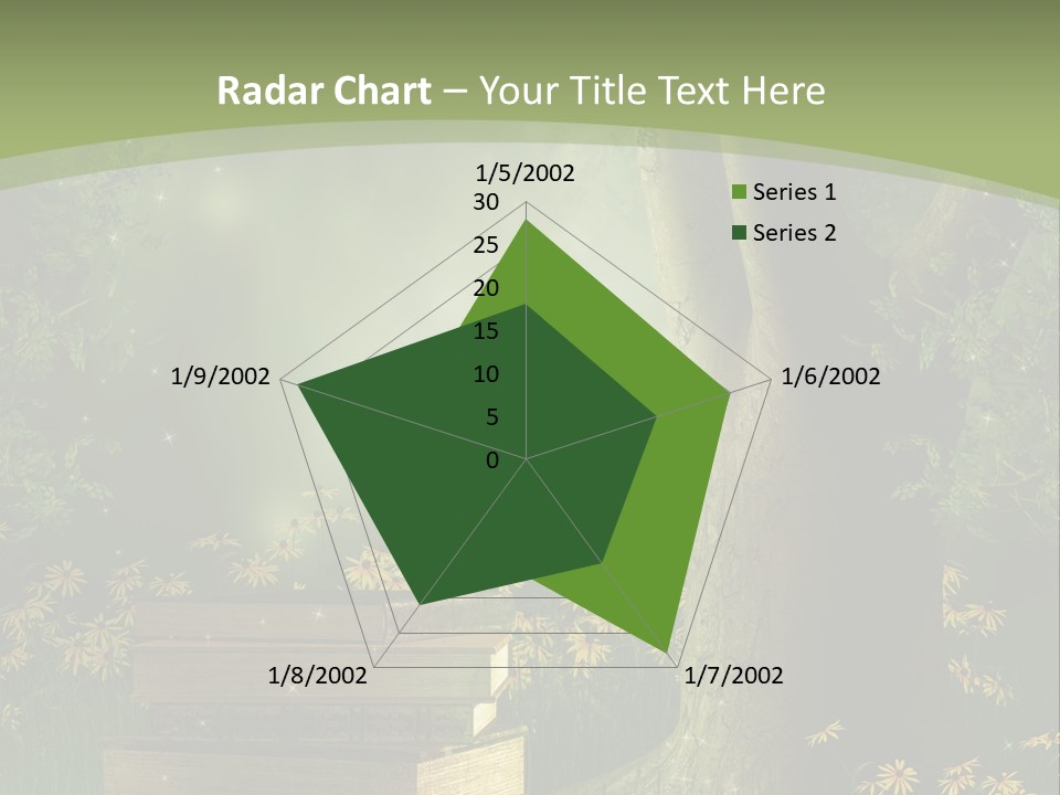 Zaczarowany Kwiat Zielony PowerPoint Template