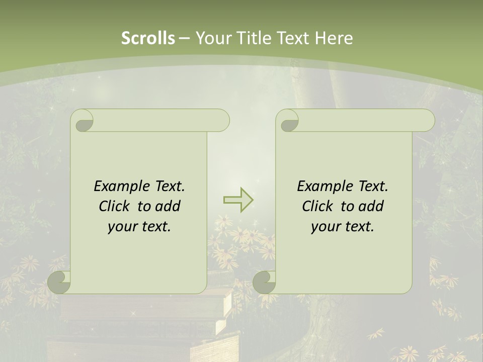 Zaczarowany Kwiat Zielony PowerPoint Template