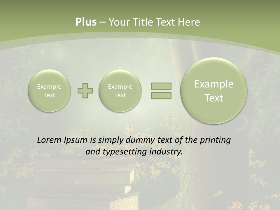 Zaczarowany Kwiat Zielony PowerPoint Template