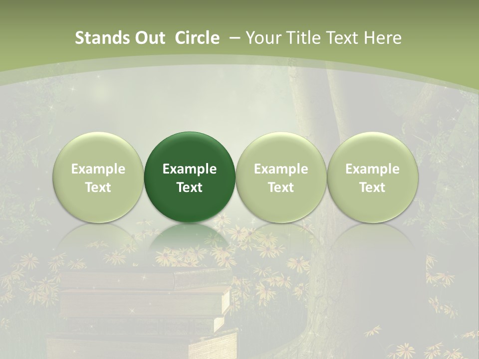 Zaczarowany Kwiat Zielony PowerPoint Template