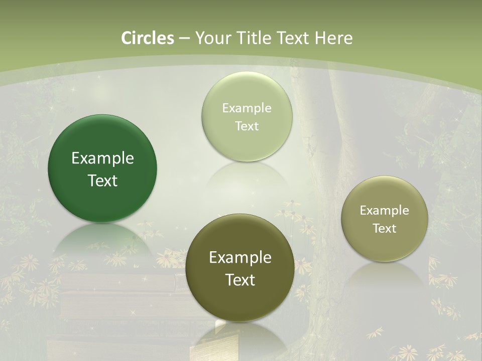 Zaczarowany Kwiat Zielony PowerPoint Template
