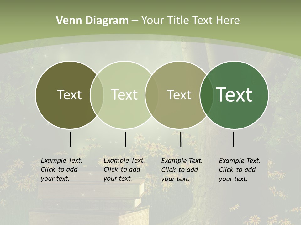 Zaczarowany Kwiat Zielony PowerPoint Template