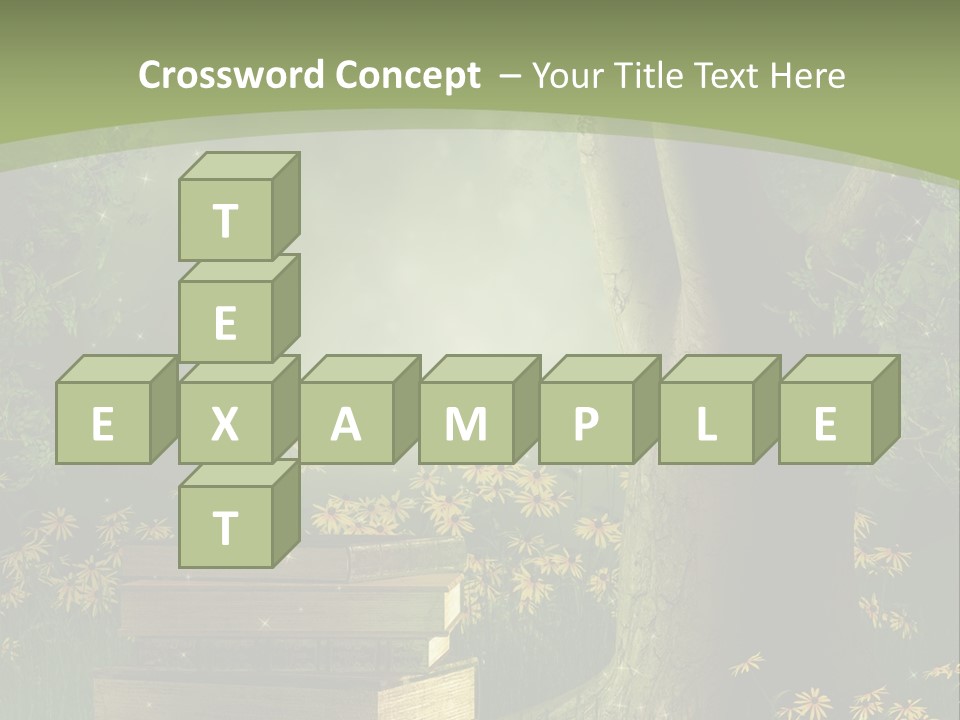 Zaczarowany Kwiat Zielony PowerPoint Template