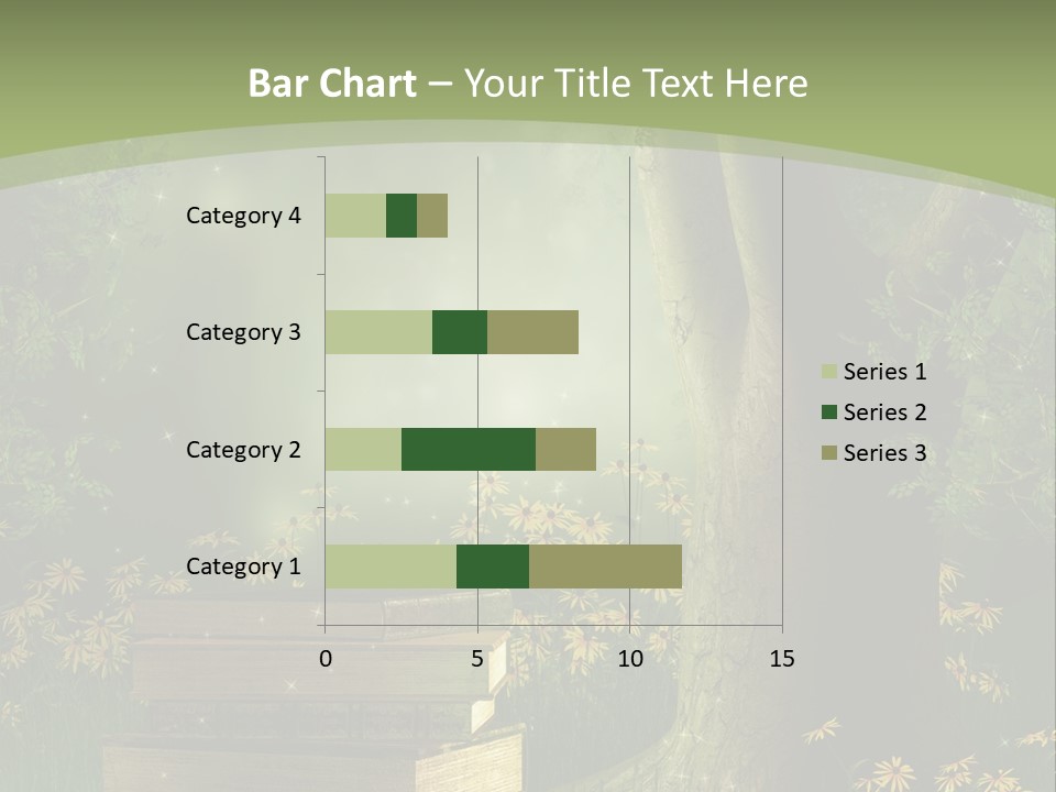 Zaczarowany Kwiat Zielony PowerPoint Template