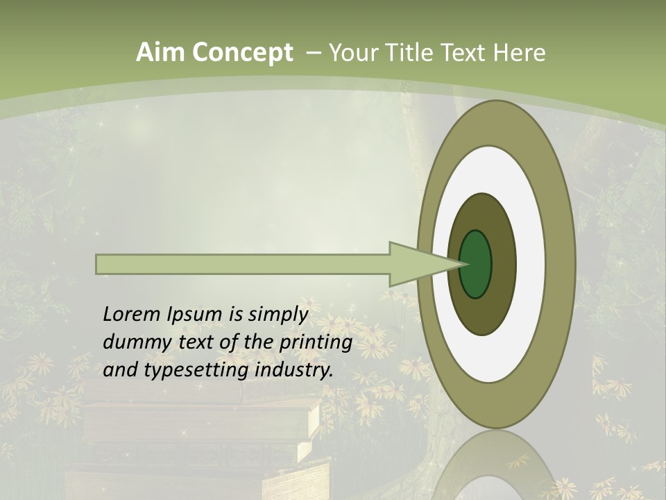 Zaczarowany Kwiat Zielony PowerPoint Template