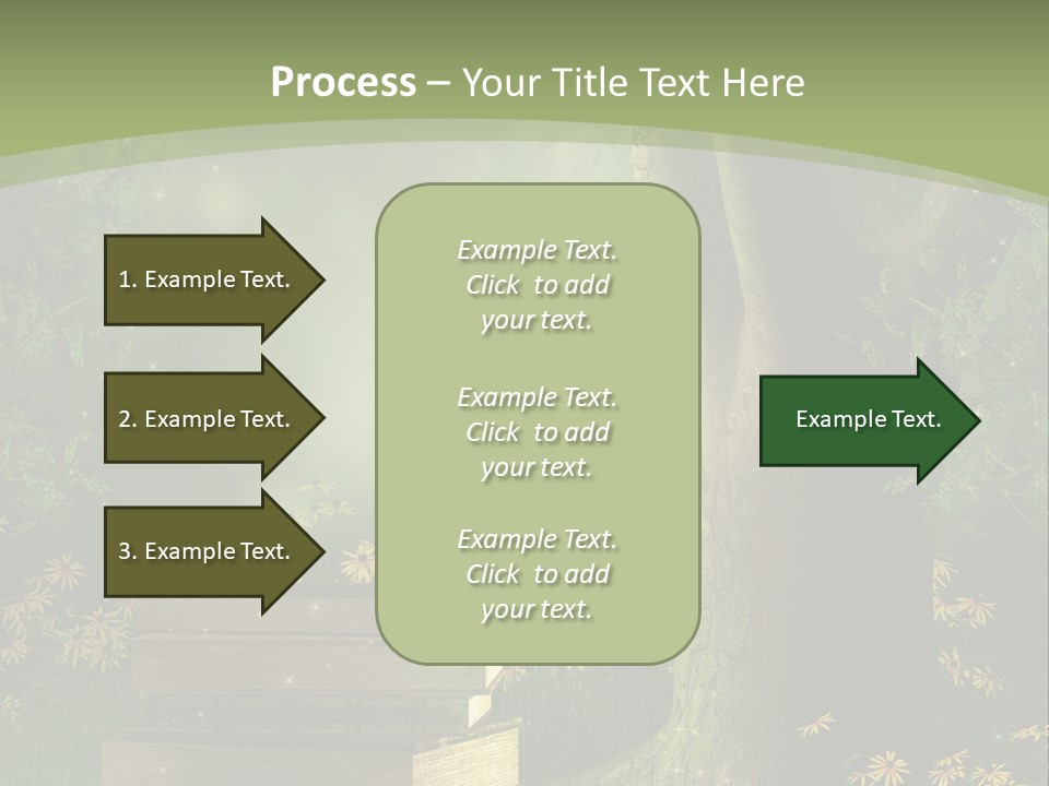 Zaczarowany Kwiat Zielony PowerPoint Template