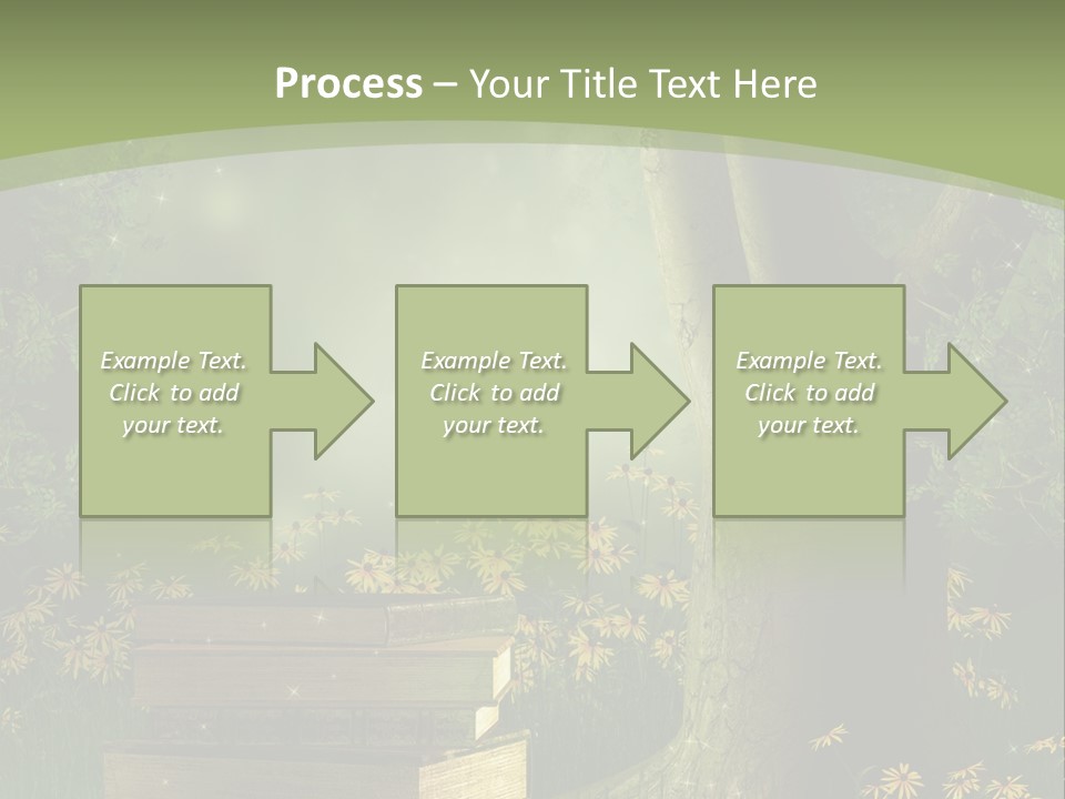 Zaczarowany Kwiat Zielony PowerPoint Template