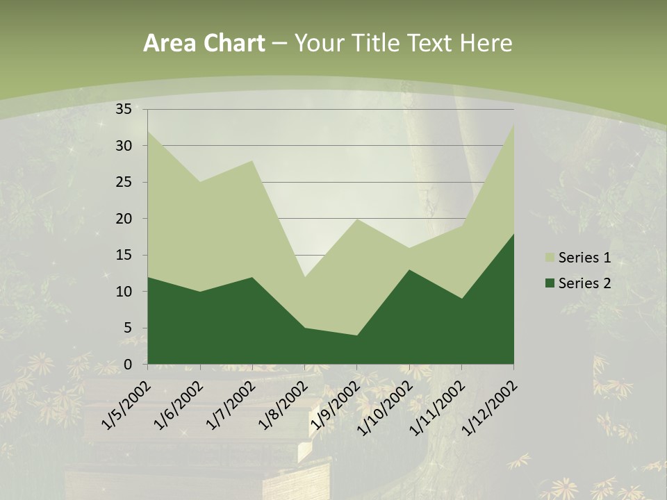 Zaczarowany Kwiat Zielony PowerPoint Template