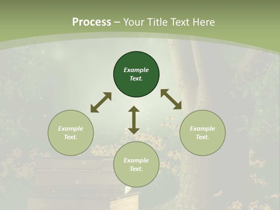 Zaczarowany Kwiat Zielony PowerPoint Template