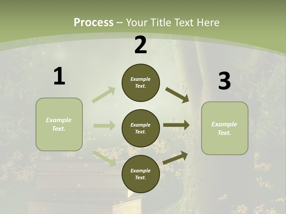 Zaczarowany Kwiat Zielony PowerPoint Template