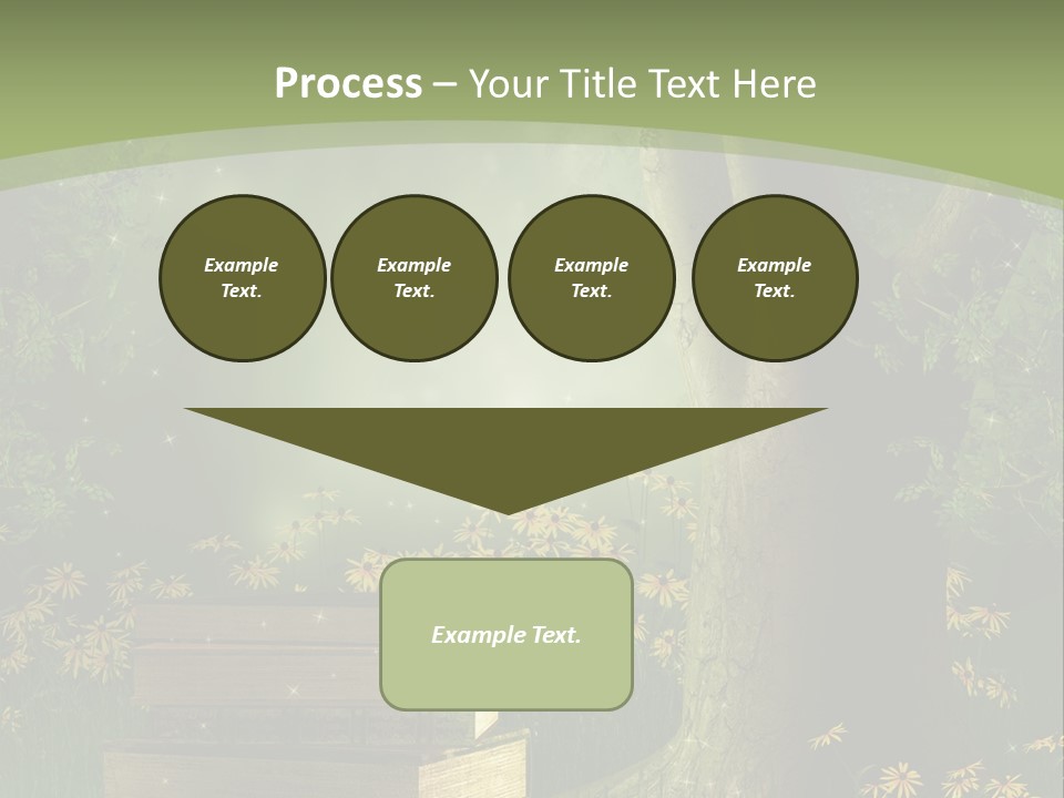 Zaczarowany Kwiat Zielony PowerPoint Template