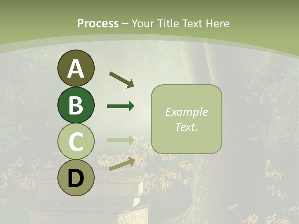 Zaczarowany Kwiat Zielony PowerPoint Template