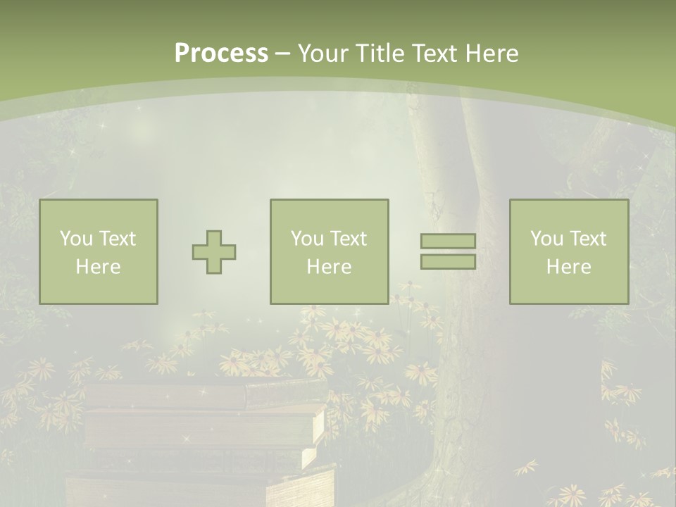 Zaczarowany Kwiat Zielony PowerPoint Template