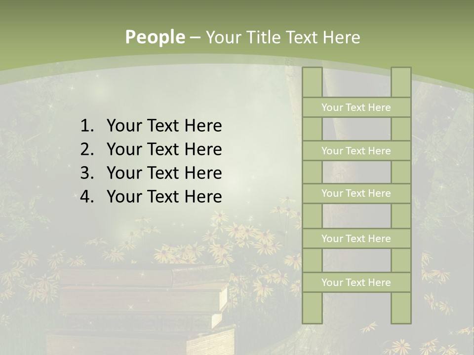 Zaczarowany Kwiat Zielony PowerPoint Template