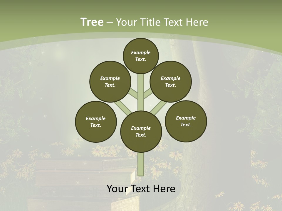 Zaczarowany Kwiat Zielony PowerPoint Template