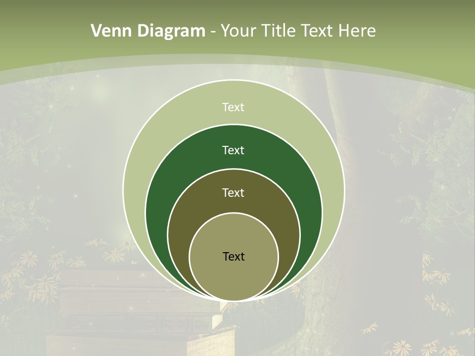 Zaczarowany Kwiat Zielony PowerPoint Template