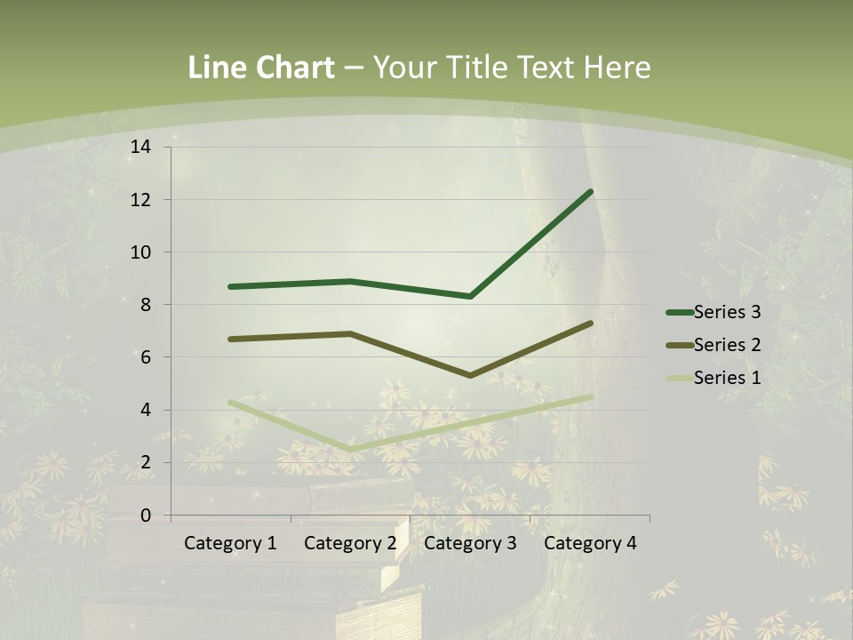 Zaczarowany Kwiat Zielony PowerPoint Template