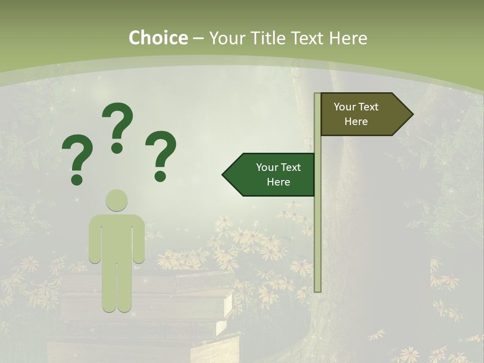 Zaczarowany Kwiat Zielony PowerPoint Template