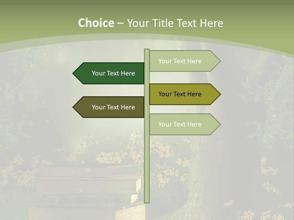 Zaczarowany Kwiat Zielony PowerPoint Template