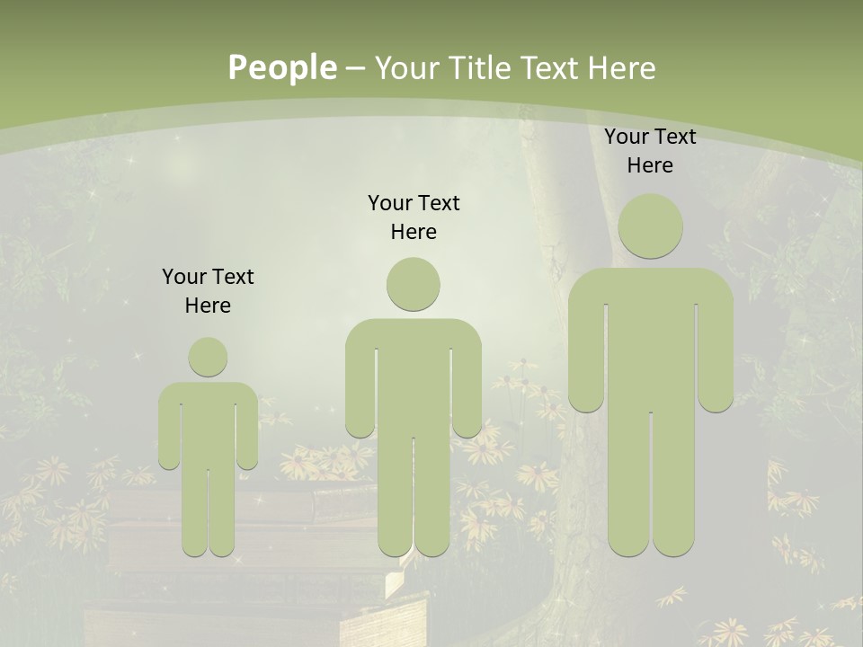 Zaczarowany Kwiat Zielony PowerPoint Template