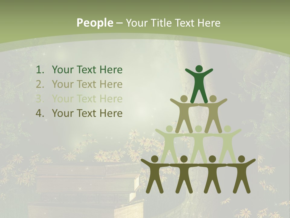 Zaczarowany Kwiat Zielony PowerPoint Template