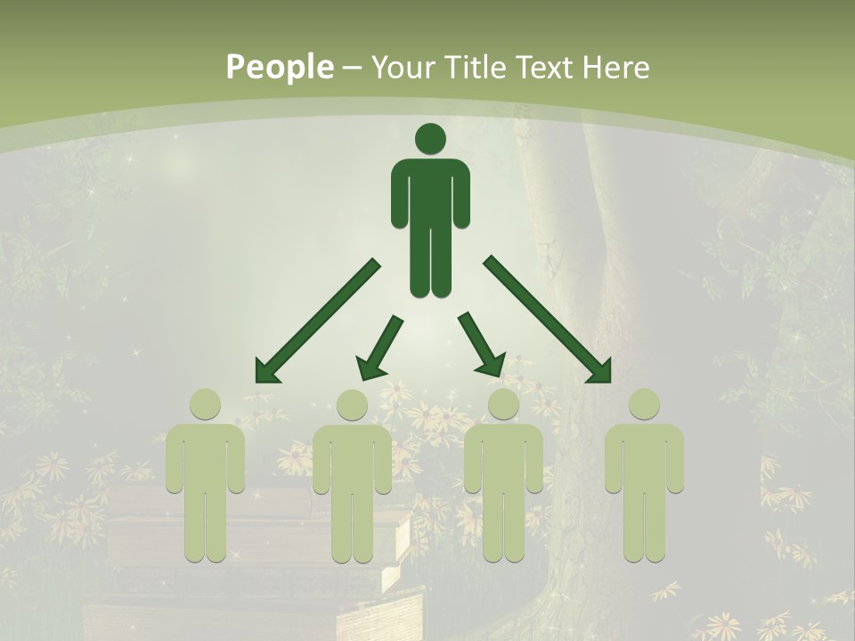 Zaczarowany Kwiat Zielony PowerPoint Template