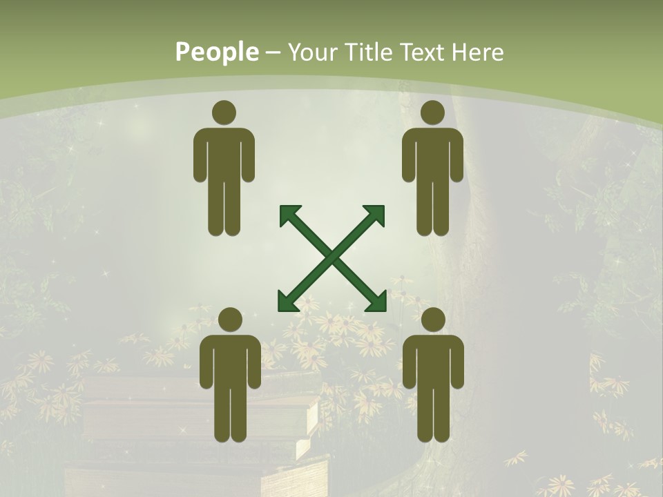 Zaczarowany Kwiat Zielony PowerPoint Template