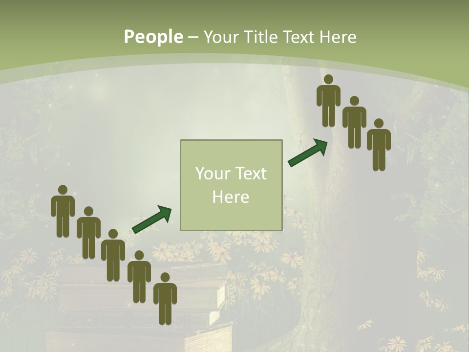 Zaczarowany Kwiat Zielony PowerPoint Template