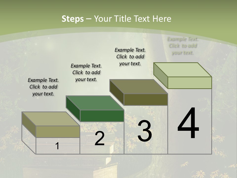 Zaczarowany Kwiat Zielony PowerPoint Template