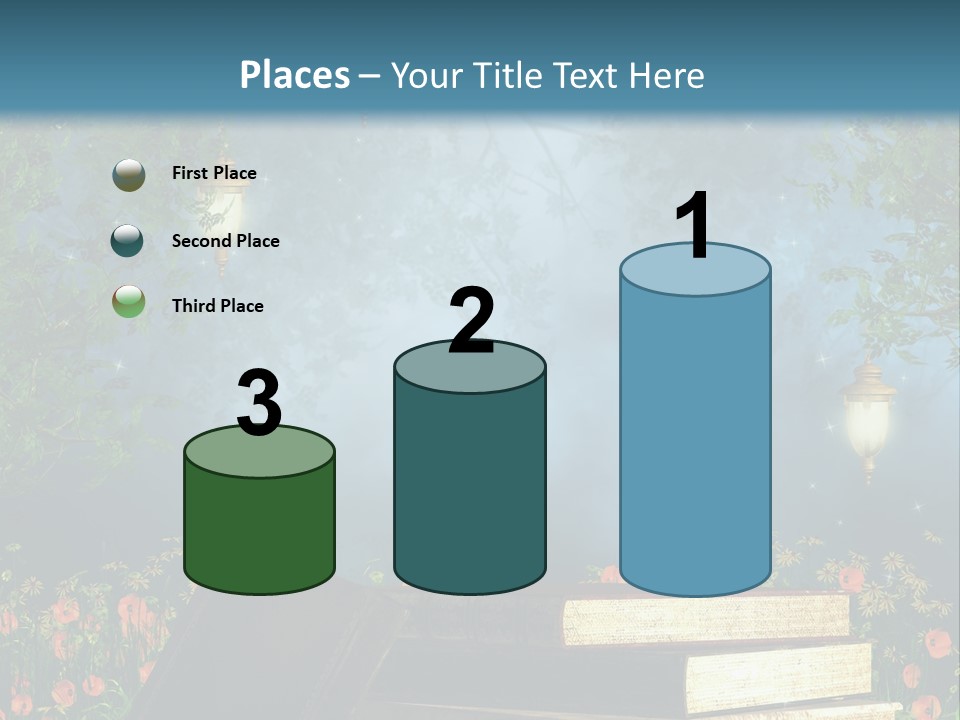 Zielony Kwiat Polana PowerPoint Template