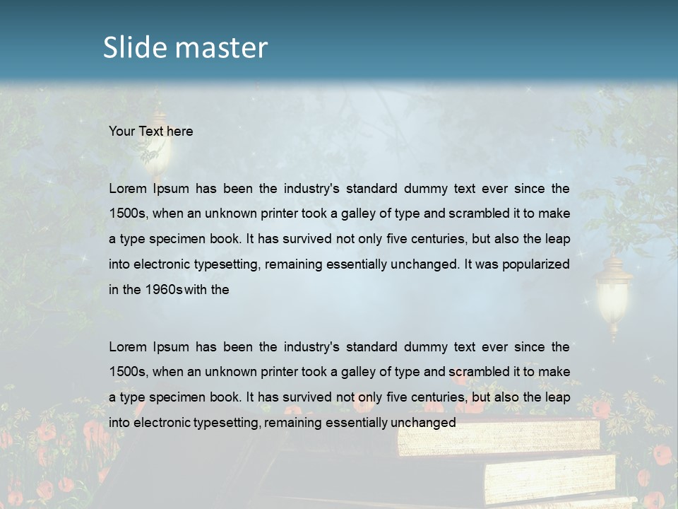 Zielony Kwiat Polana PowerPoint Template