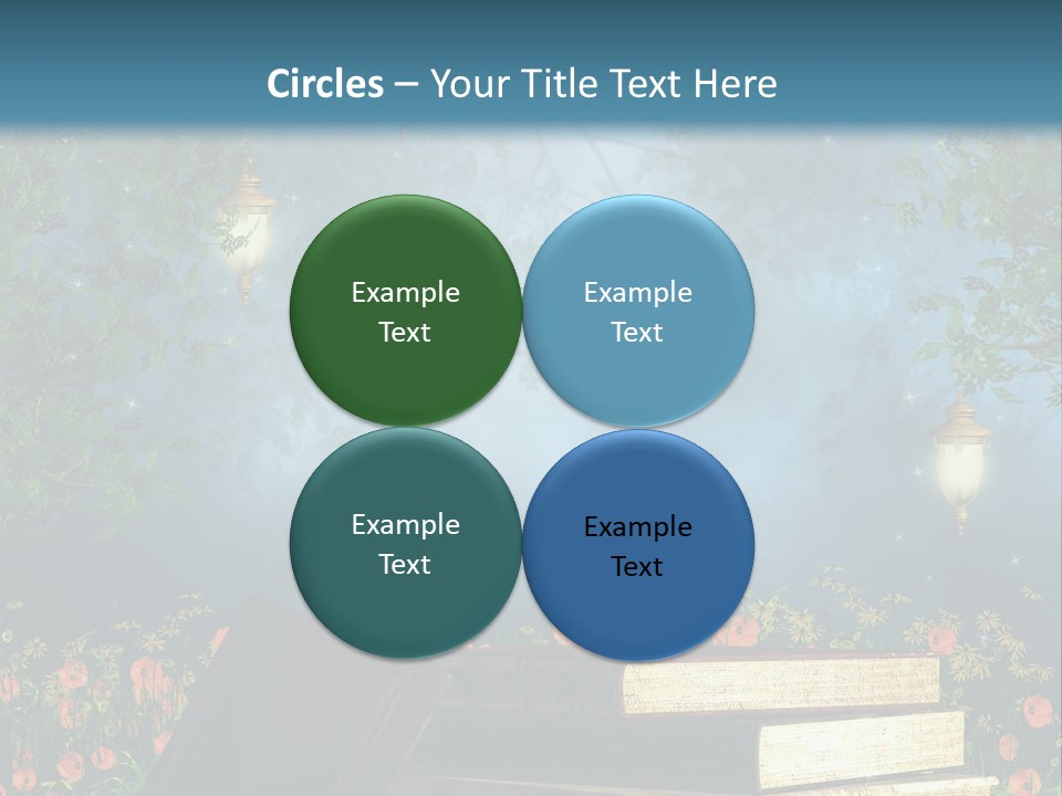 Zielony Kwiat Polana PowerPoint Template