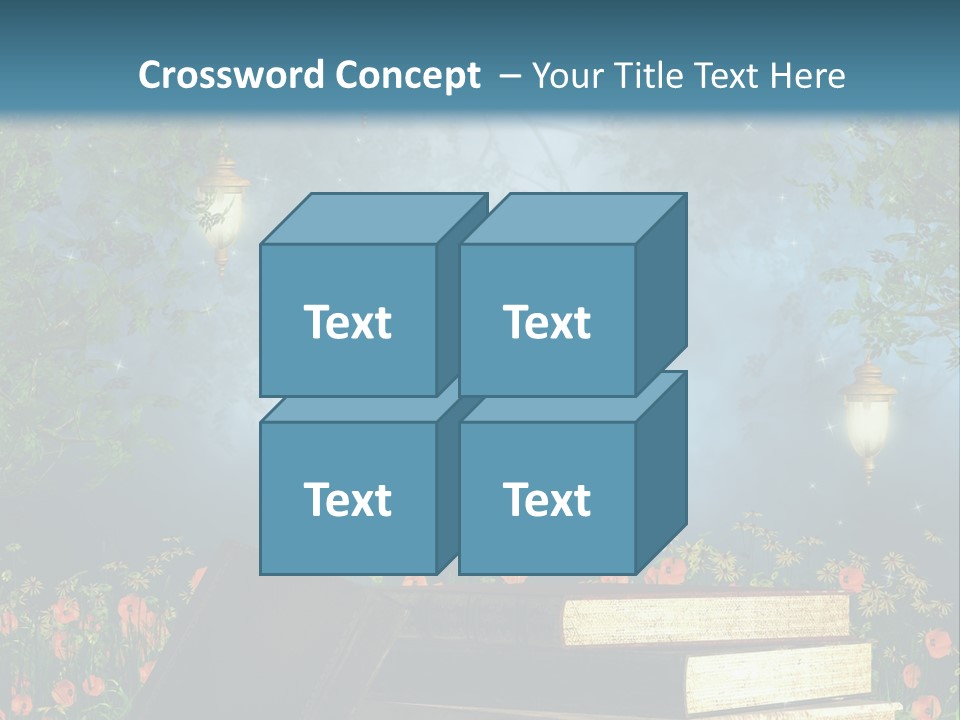 Zielony Kwiat Polana PowerPoint Template