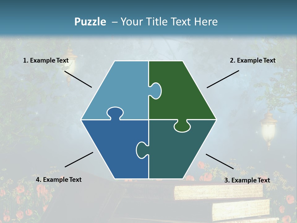 Zielony Kwiat Polana PowerPoint Template