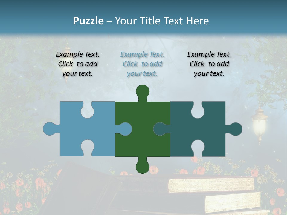 Zielony Kwiat Polana PowerPoint Template