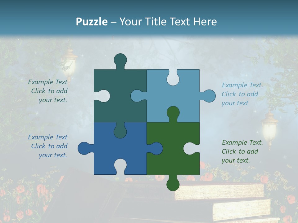 Zielony Kwiat Polana PowerPoint Template