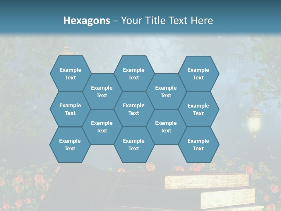 Zielony Kwiat Polana PowerPoint Template