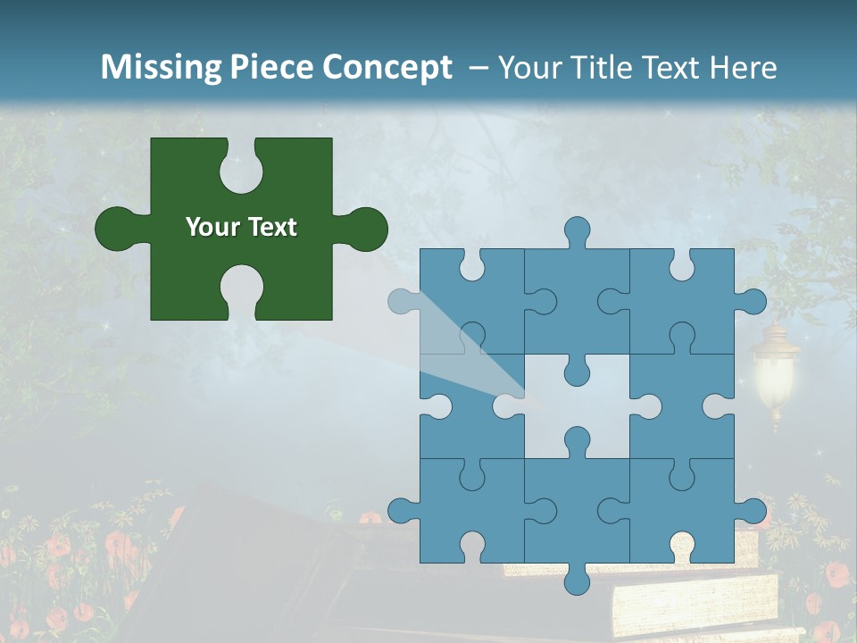 Zielony Kwiat Polana PowerPoint Template