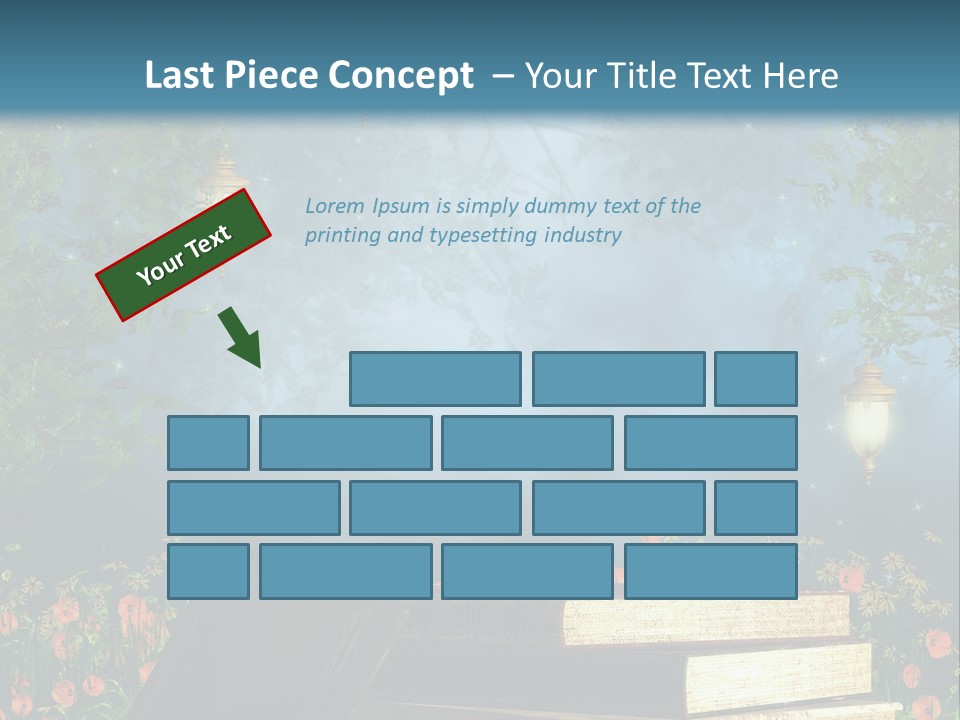 Zielony Kwiat Polana PowerPoint Template