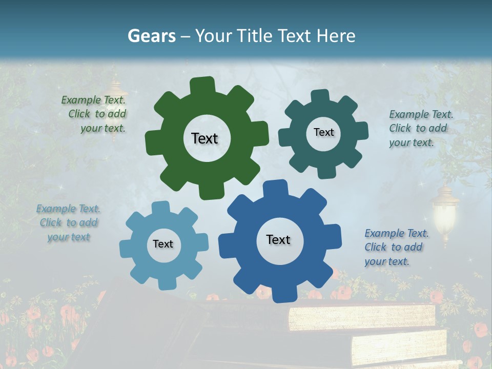 Zielony Kwiat Polana PowerPoint Template