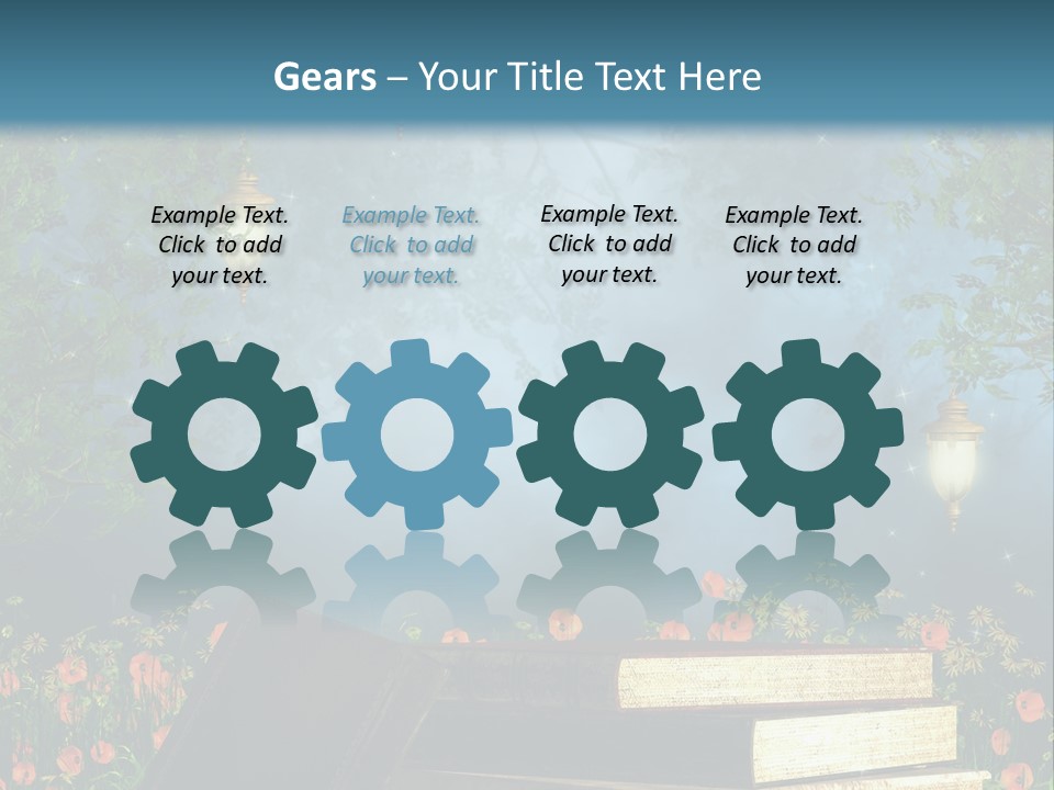 Zielony Kwiat Polana PowerPoint Template