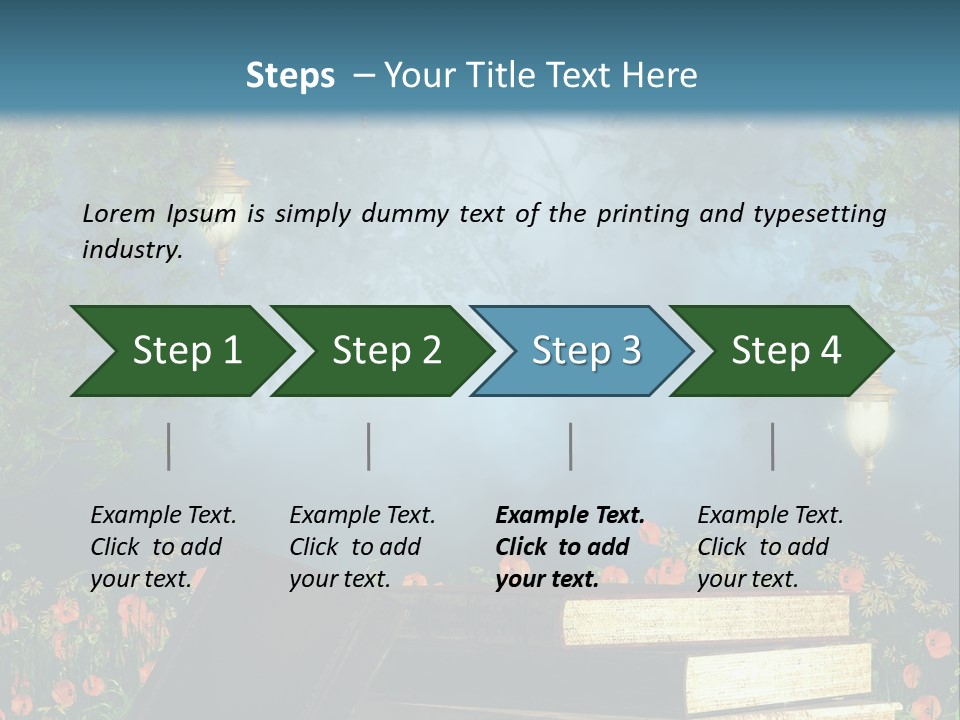 Zielony Kwiat Polana PowerPoint Template