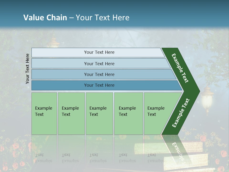 Zielony Kwiat Polana PowerPoint Template