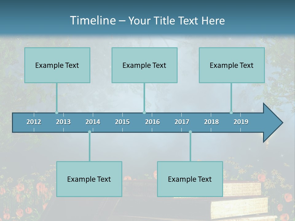 Zielony Kwiat Polana PowerPoint Template