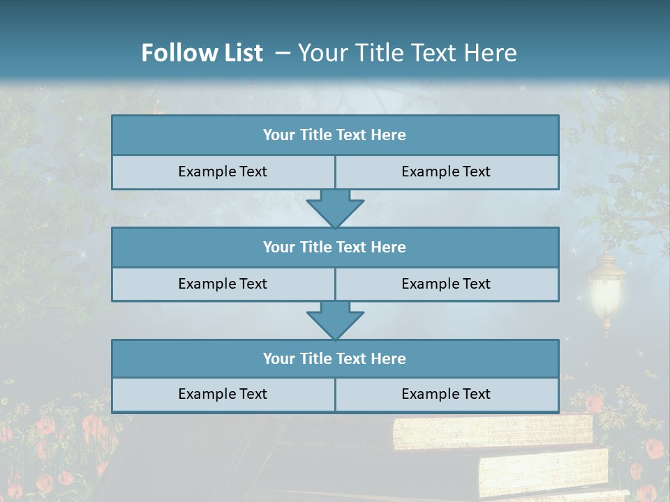 Zielony Kwiat Polana PowerPoint Template