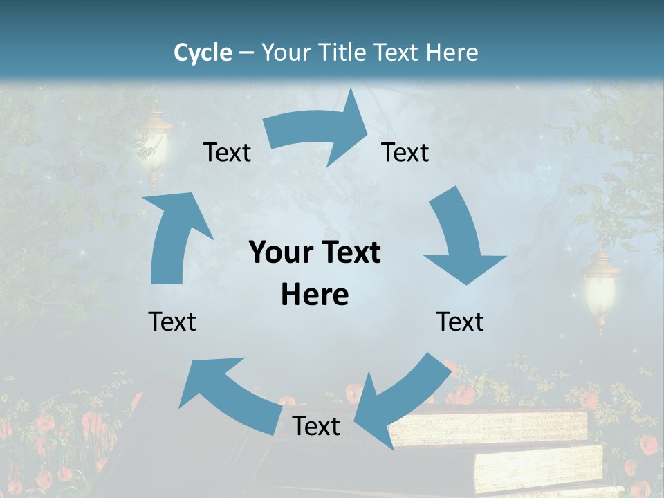 Zielony Kwiat Polana PowerPoint Template