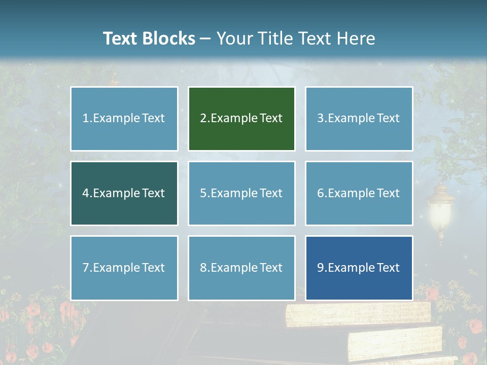Zielony Kwiat Polana PowerPoint Template